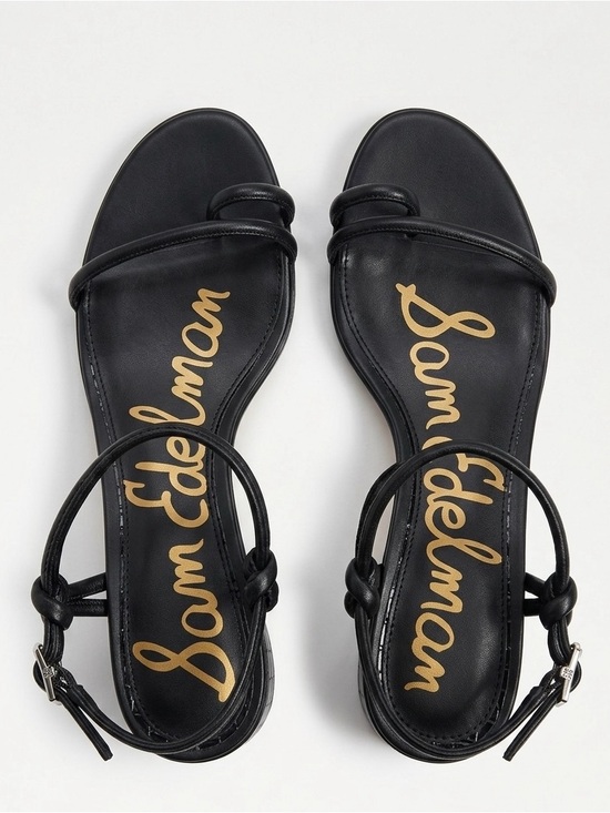 Sam Edelman Shoes - Sam Edelman Isle Black Leather Strappy Block Heel Sandal Y2K Minimalist 8.5